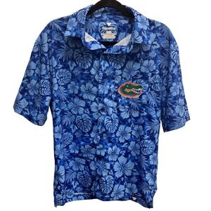 Florida Gators Hawaiian Shirt Fanatics Blue Floral Button Up Men's Small‎